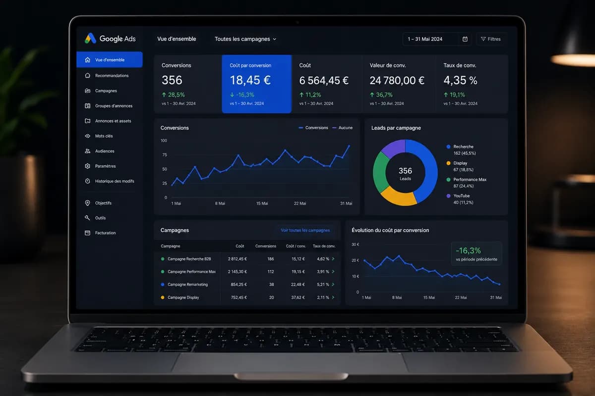 Acquisition Google Ads pour une activité de vente